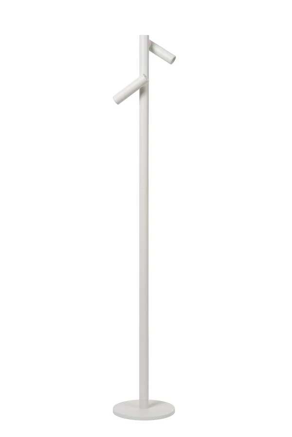 Lucide ANTRIM - Lampadaire / lampe de lecture Rechargeable Intérieur/Extérieur - Batterie/Piles - LED Dim. - 2x2,2W 2700K - IP54 - Avec station de charge sans fil - Blanc - éteint